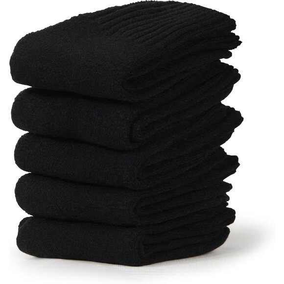 BenSorts Women 5 Packs Black Winter Thick Warm 75%polyester 15%acryl Boots Socks - Picture 2 of 5